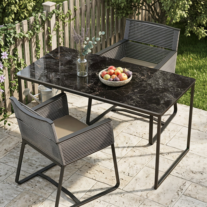 Plateau de table rectangulaire de remplacement en pierre frittée noire pour table basse / table de salle à manger, Black