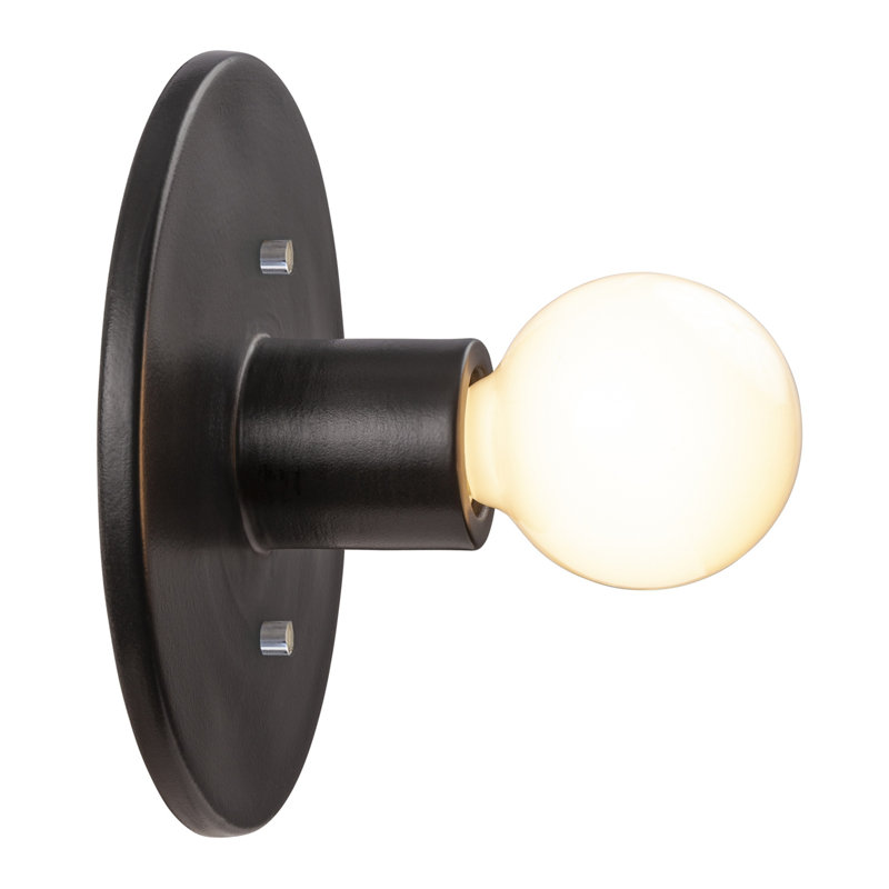 1 - Light Flush Mounted Sconce, Carbon Matte Black