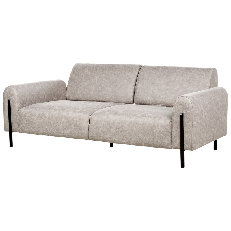 Damarc 3 Seater Faux Leather Reclining Sofa, Grey
