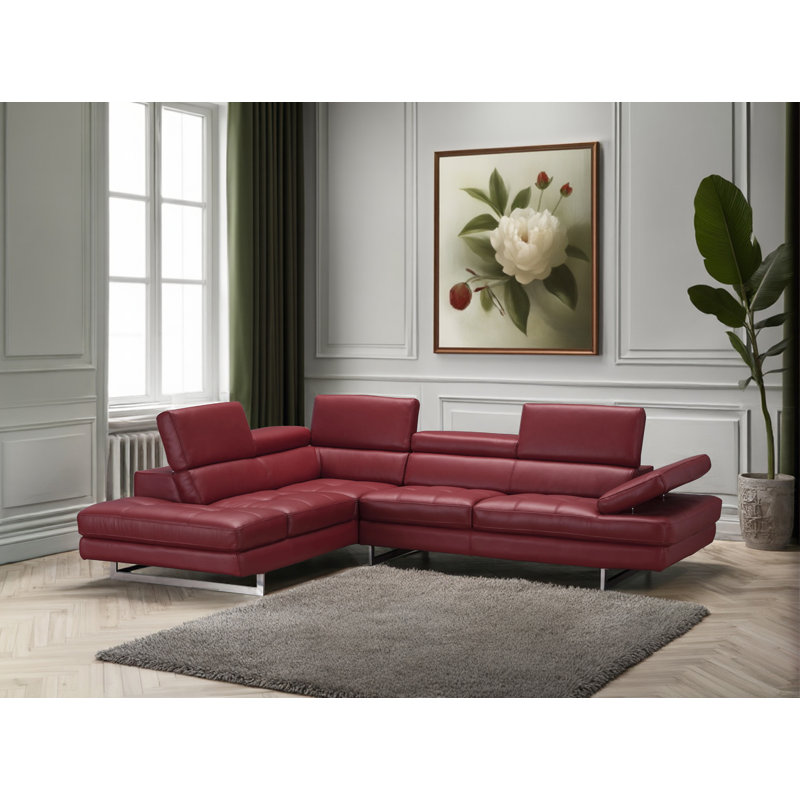 Canapé modulaire en cuir 2 pièces Antalya, Rouge