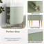Meuble-lavabo vert 21,6 po, armoire combinée, meuble de rangement pour salle de bain, lavabo simple en céramique, rangement à gauche-147244234
