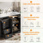 Meuble-lavabo avec lavabo, tablette réglable et 3 tiroirs-1003876491