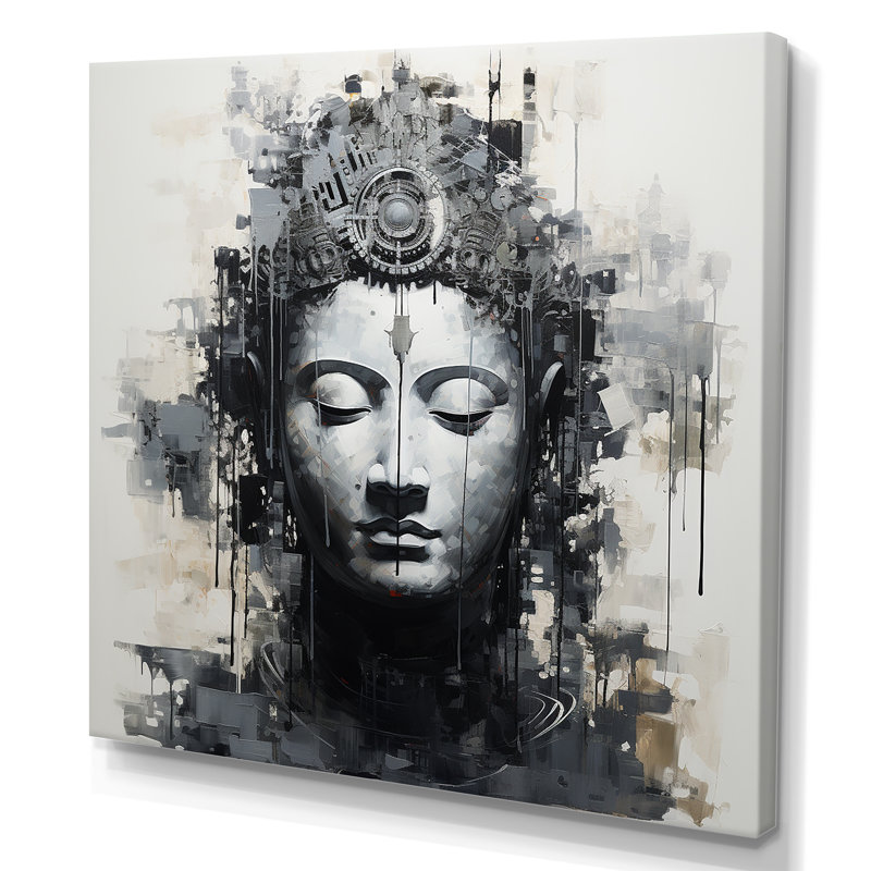Statue du Saint Bouddhisme III sur toile, Toile tendue, H 24 po x l 24 po x P 1 po