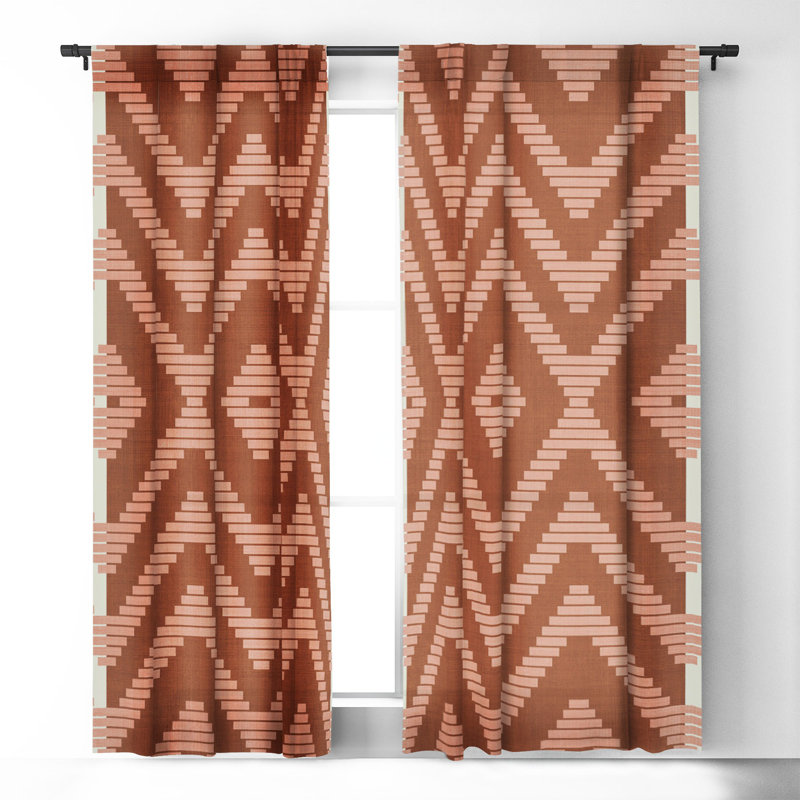 Arbaj Becky Bailey Rattan in Rust 1pc Blackout Window Curtain Panel, 50" W x 84" L