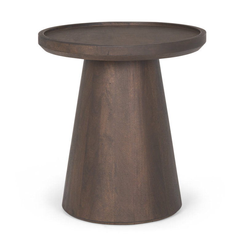  Transitional 19" Dark Brown Solid Wood Tray Table