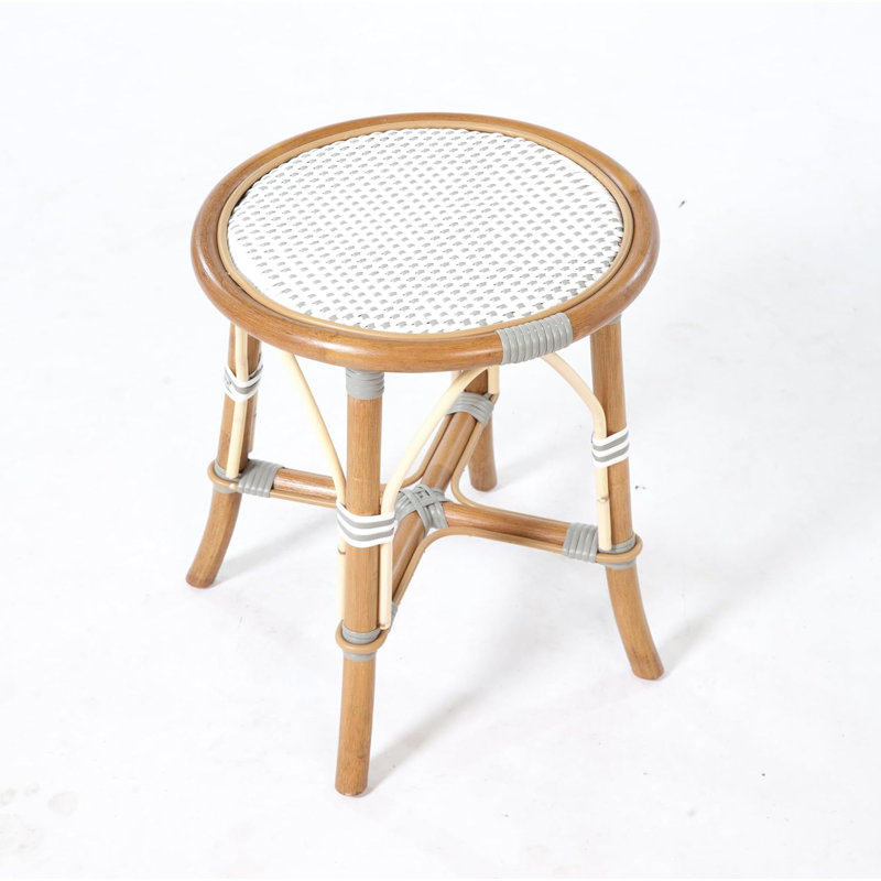 Tabouret bas Café Bistro - blanc et gris - H 17 po