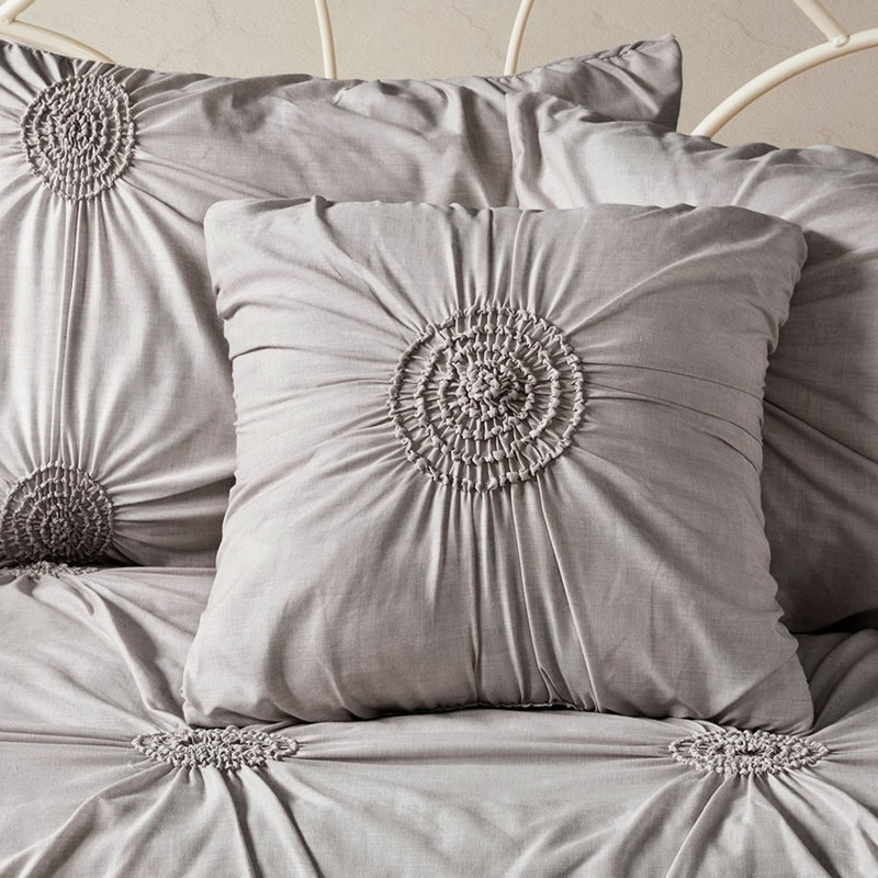 Housse de lit simple pour lit de jour gris foncé avec coussin en forme de losange de 6 po avec coussin