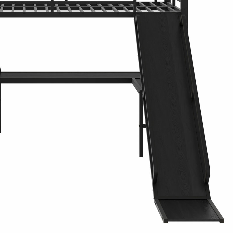 L-Shaped Bunk Bed With Loft Bed, Slide And USB Ports, Twin XL over Queen over Twin