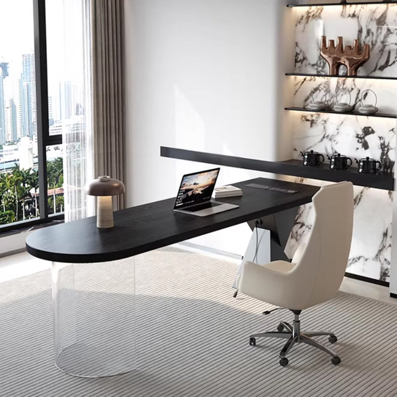Bureau en bois massif, bureau en acrylique, 29.53"H*86.61"W*23.62"D