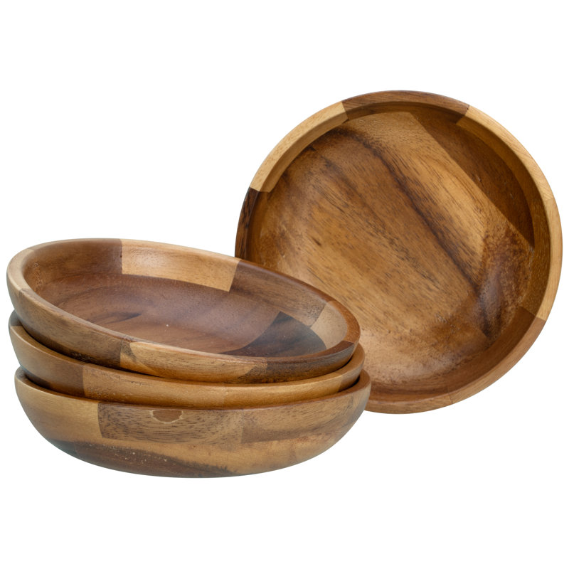 Nature Creatable 21576 Acacia Wood - Nature Collection 4 Piece Wooden Multi -Purpose Bowl Set