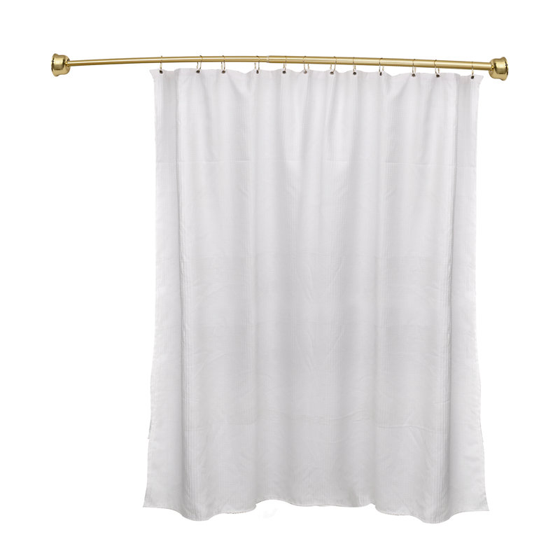 Gold Wall Mounted Curved Aluminum Shower Rod