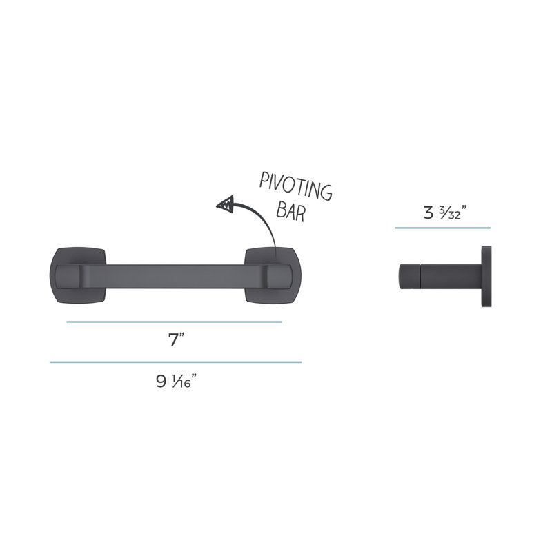 Deckard Wall Mount Toilet Paper Holder, Matte Black