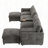 142'' Modular Sectional Sofa with Movable Storage Ottoman and Console-259734166