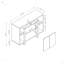 Vitrine de cuisine avec 4 tablettes et cabine centrale