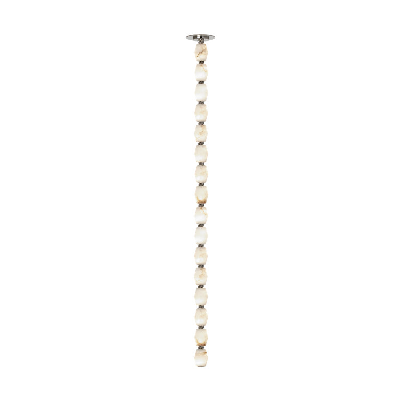 Sean Lavin Collier 48 Pendant in Polished Nickel with Alabaster shade, 2700K, Polished Nickel