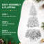Sapin de Noël artificiel blanc de 2,74 mètres (9 pieds) avec branches en fil de fer à mémoire de forme et assemblage articulé pour décoration intérieure des fêtes-1562825007