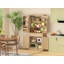 Armoire de cuisine avec portes en rotin Bay Isle Home ™, armoire de 70 po de hauteur, armoire autoportante, tablettes réglables, pour la salle à manger de cuisine (chêne naturel)