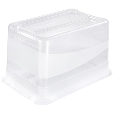 Set of 3 Storage Crystal-Box with Lid - Transparent