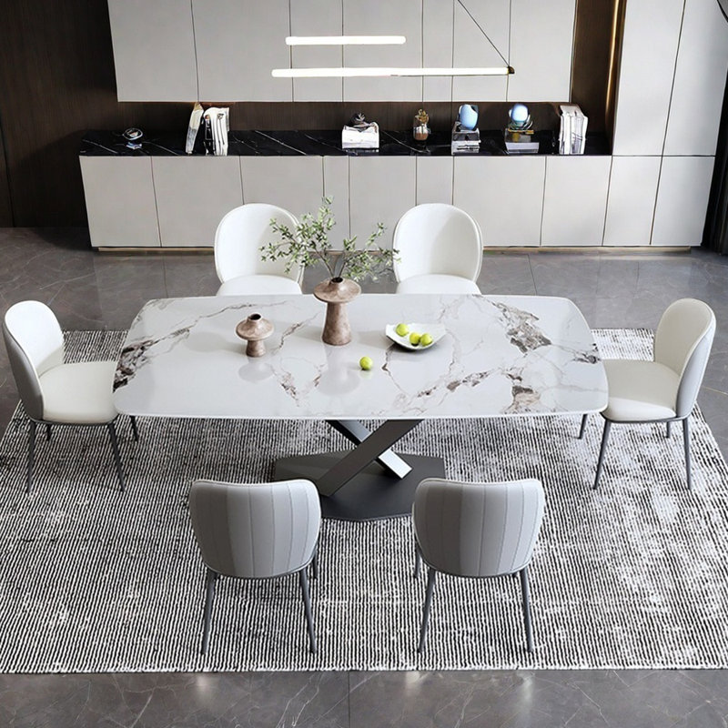 Ensemble de table de salle à manger rectangulaire de style italien, H 29,5 po x L 55,1 po x l 31,5 po