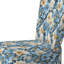Chaise d'appoint rembourrée jaune et bleue à motif de fleurs de ferme I