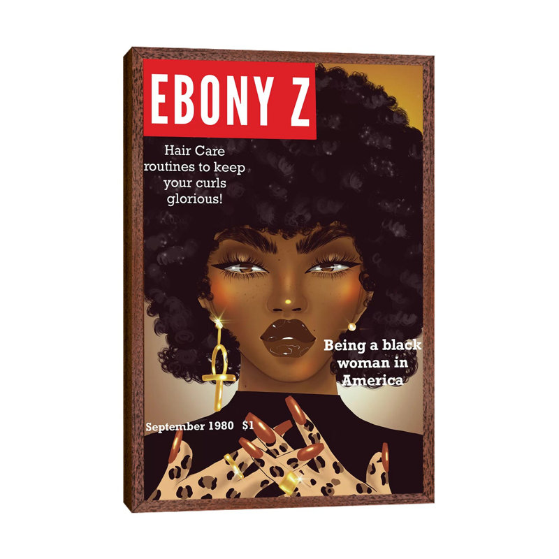 Ebony Z - Print on Canvas, 66.04 cm H x 45.72 cm W, Classic Brown Wood Framed