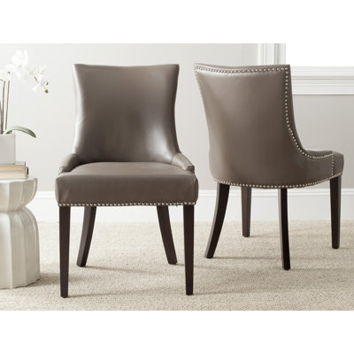 Chaise rembourrée en cuire véritable Cutler