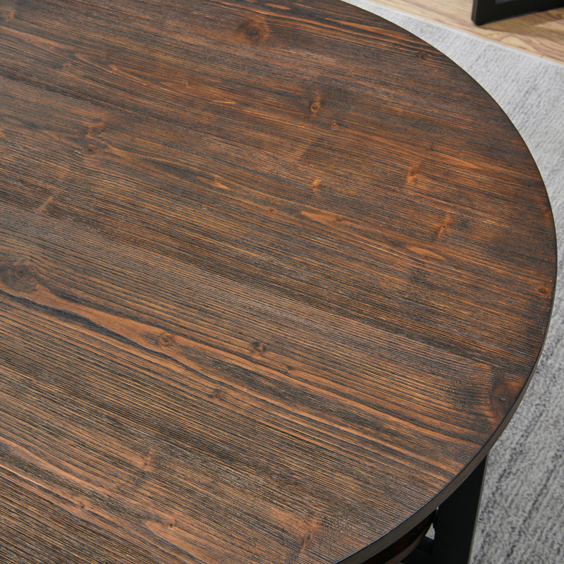 Table basse à 3 pieds avec rangement, Naturel