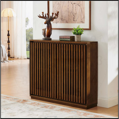Mid Century Modern Fluted Hollowed Out Sideboard Cabinet with Outlet Holes and Storage by George Oliver