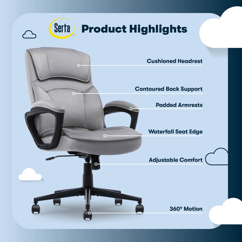 Comfort Classic Swivel Executive Office Chair, Gray