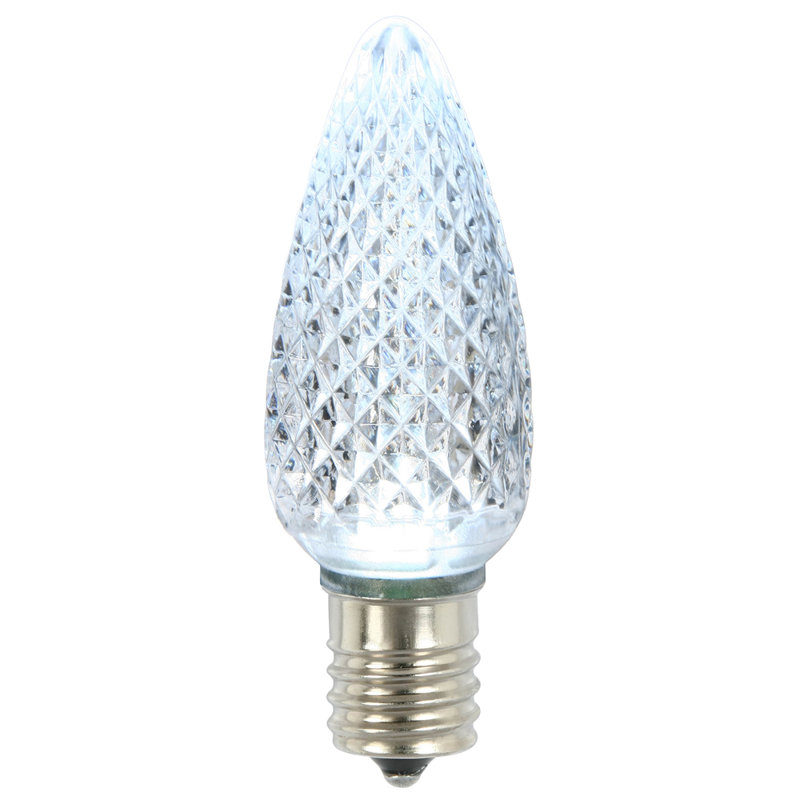 Vickerman C9 LED Cool White Faceted Twinkle  Replacement Bulb, 120V,  .96 Watts, 25 Bulbs Per Pack