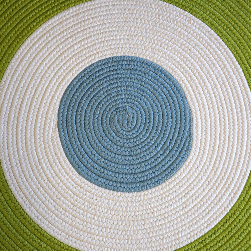 Tapis d'intérieur / extérieur rond en polypropylène tissé à la machine, Rond 9 pi
