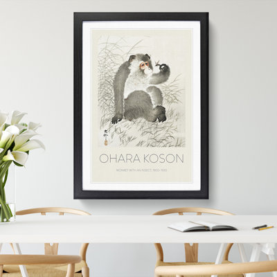 Monkey with an Insect by Ohara Koson - Picture Frame Art Prints
