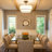3-Light 2-Tier 12.6" Dimmable Linen Shade Drum Semi Flush Mount Modern Farmhouse Round Ceiling Lamp for Kitchen Island Hallways-1367800218
