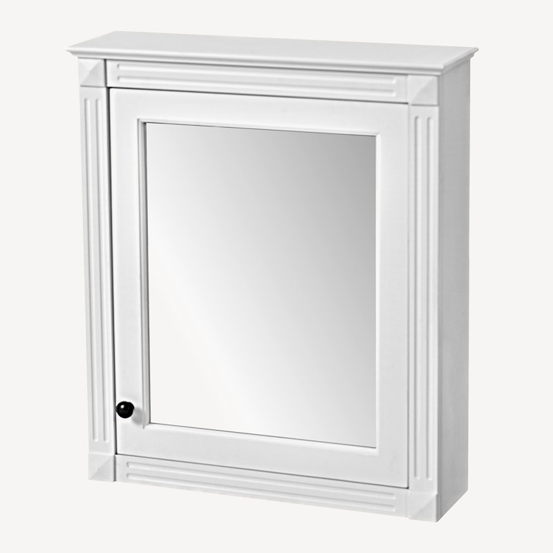 Armoire à pharmacie murale avec miroir et tablette réglable, Blanc