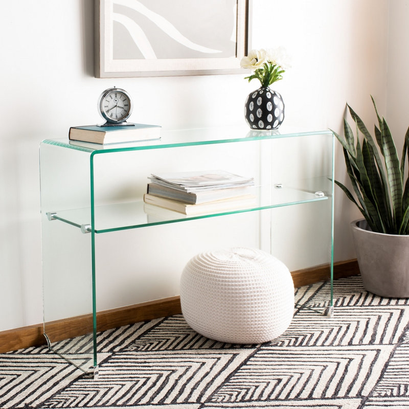 Clear Shelf Console Table