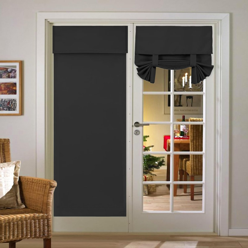 Oyannax Blackout Curtain Panel Pair, 26" W x 66" L, Black