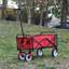 Chariot pliant robuste - 21,65 po de largeur, rouge 600D pour le camping, le magasinage et les sorties à la plage-121026926