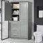 Grande armoire de rangement avec tiroirs et tablettes réglables, haut organisateur autoportant de 62,2 po pour la salle de bain, la cuisine ou le bureau-63274356