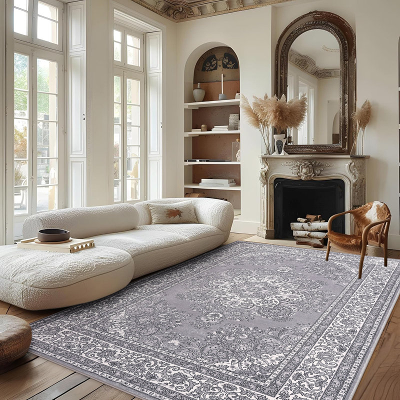 Tapis à motif floral lavable Fillender