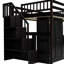 Lit mezzanine pleine grandeur pour les adolescents et les adolescents avec escaliers, bibliothèque, tiroirs, bureau et garde-robe - Luminaire de chambre à coucher optimisant l'espace-1175346942-1175346943