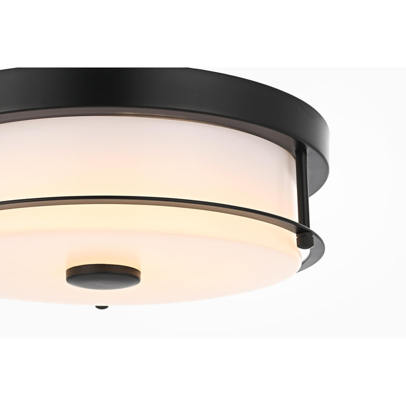 Plafonnier encastré noir de 12 po Kolson, H 4 po x l 12 po x P 12 po, Noir, noir, noir, noir