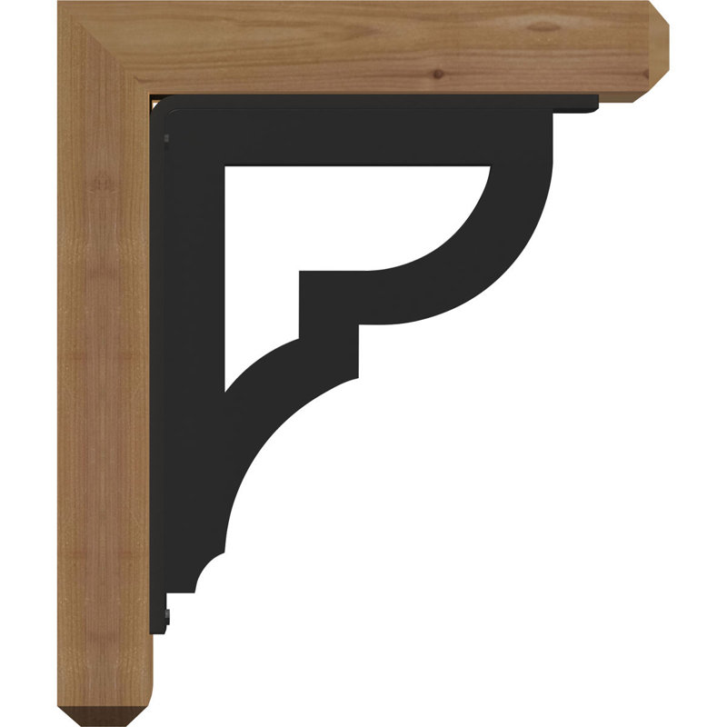 Support triple Ironcrest de 4 po Bradford, H 16 po x P 14 po, Cèdre rouge de l'Ouest l 3 1/2 po x T 2 po (lisse