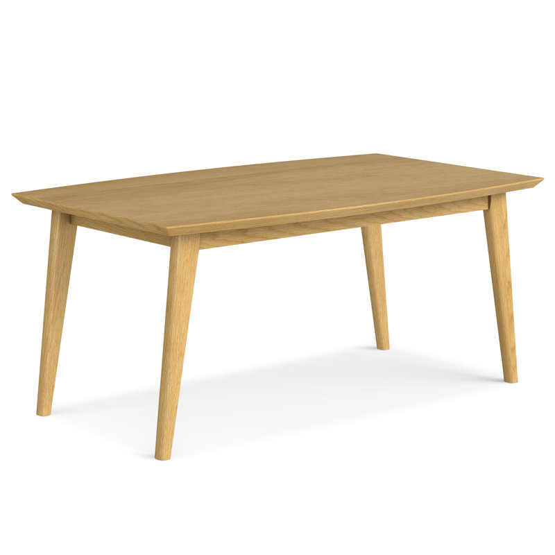 Mid-Century Modern Oak Wood Rectangular Dining Table for Six