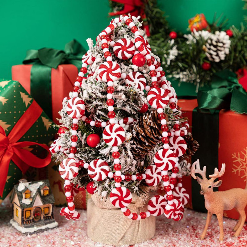 Guirlande de sapin de Noël 8 pi, Rouge