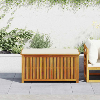 Vidaxl Outdoor Cushion Box 35.4"X19.7"X23.8" Solid Wood Acacia