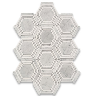 9 in. x 8 in. Honeycomb Glazed Marble Tile