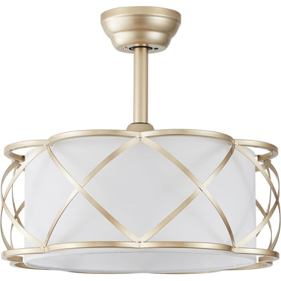 Ventilateurs de plafond Gold Fandelier avec lumières, ventilateur de plafond lustre Mid-Century de 20 po Boho avec 6 vitesses pour chambre à coucher, chambre de bébé, salon