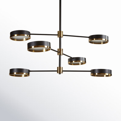 India 6 - Light Metal Dimmable Cylinder Chandelier