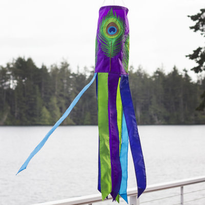 Peacock Feather Windsock 40 H x 6 W