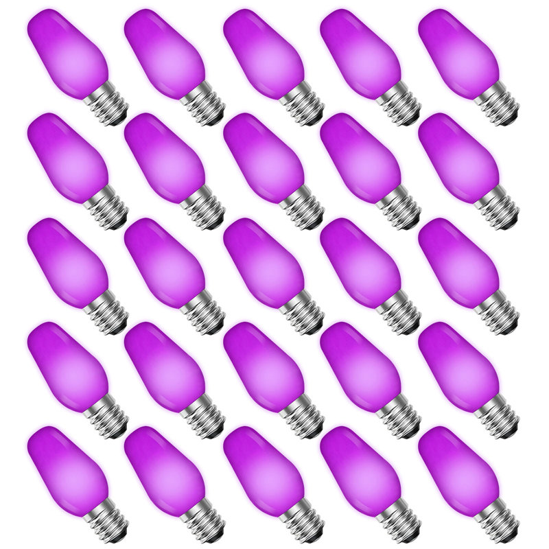 0,5 W, ampoule DEL C7 à intensité variable, culot E12, Mauve
